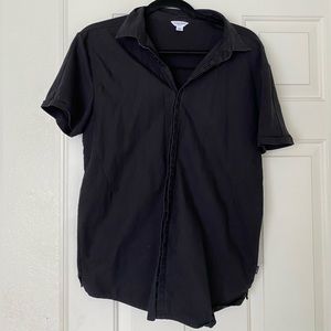 Calvin Klein Black Short Sleeve Button Down Shirt | Size Large